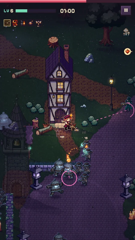 The Matchkeeper fires the Hotshot Sling beside a tall timber house.